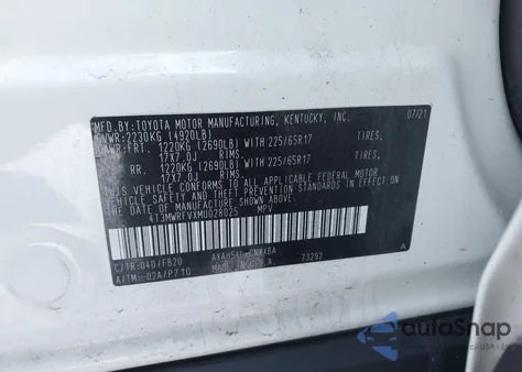 2021 Toyota Rav4 Hybrid Le z USA, uszkodzony, nr VIN 4T3MWRFVXMU028025